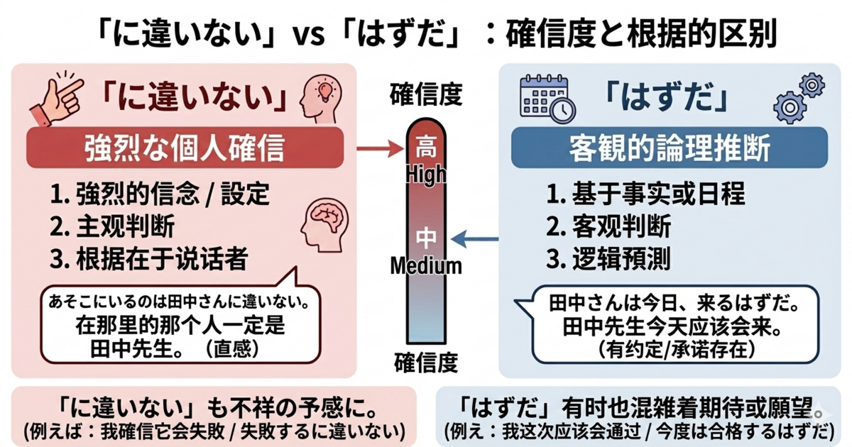 「に違いない」和「はずだ」有什么区别