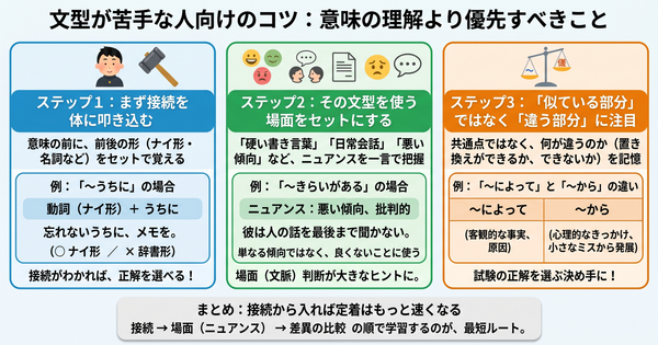 文型が苦手な人向けのコツ：意味の理解より優先すべきこと