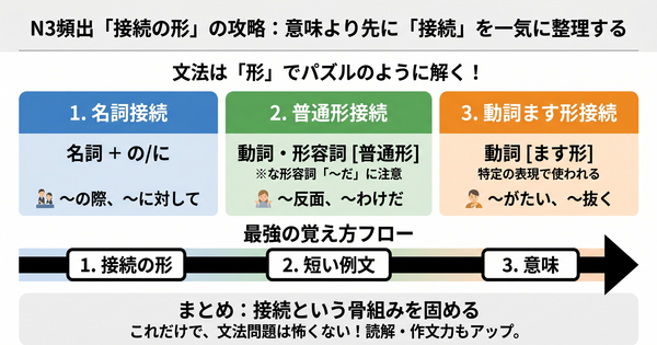 N3頻出「前件の形」の攻略：意味より先に「接続」を一気に整理する
