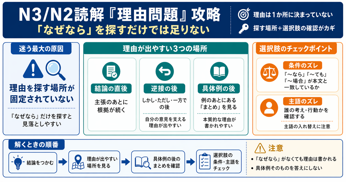 N3/N2 阅读「理由问题」攻略：只找「なぜなら」已经不够了