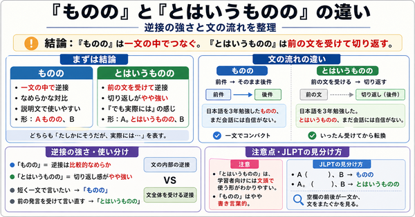 What is the difference between 「ものの」 and 「とはいうものの」? Understanding contrast and sentence flow