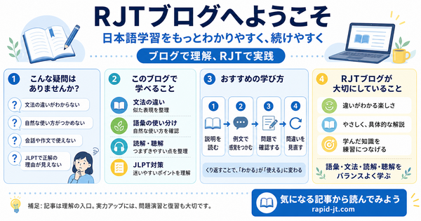 RJTブログへようこそ｜日本語学習をもっとわかりやすく、続けやすく