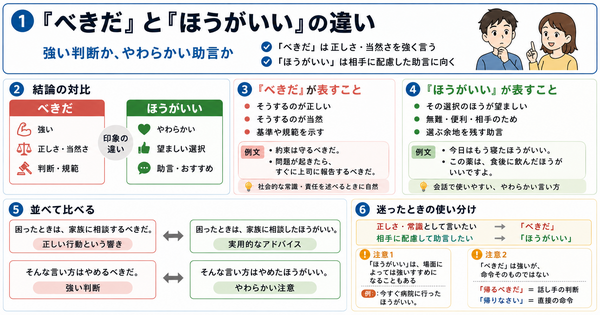 「べきだ」と「ほうがいい」の違い