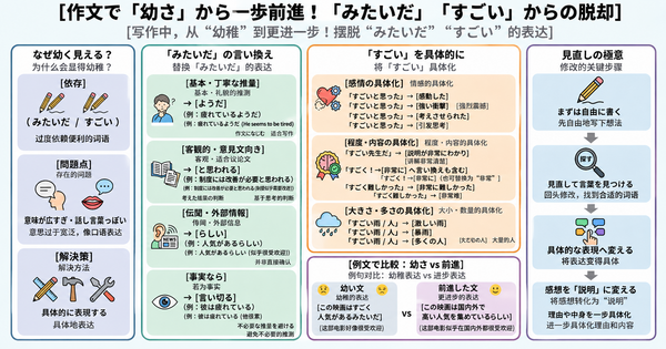 作文里哪些表达容易显得幼稚？从「みたいだ」「すごい」再往前走一步