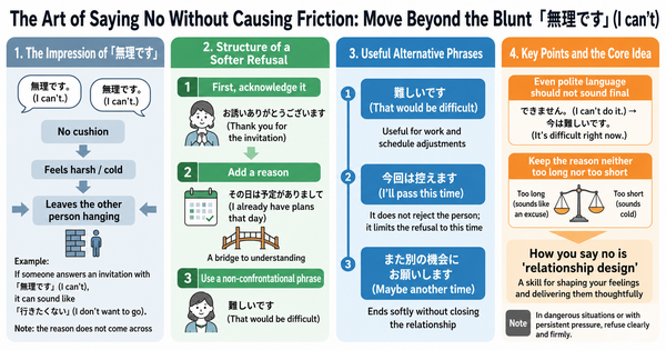 The Art of Refusing Without Being Disliked: Moving Beyond the Too-Direct 「無理です」