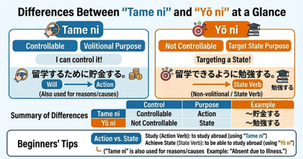 ために vs ように: Purpose and Desired Results