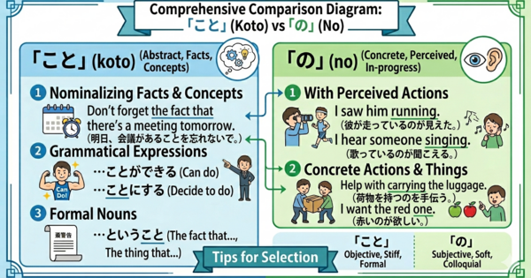 What Is the Difference Between 「こと」 and 「の」?