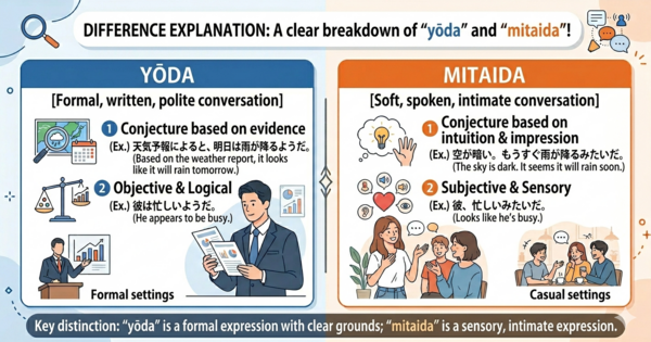 The Difference Between 「ようだ」 and 「みたいだ」