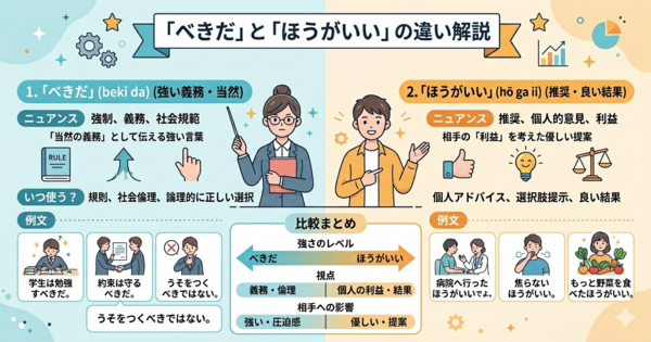 「べきだ」と「ほうがいい」の違い