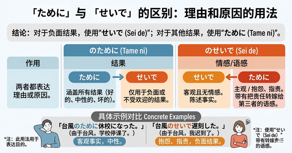 「ために」和「せいで」有什么区别？