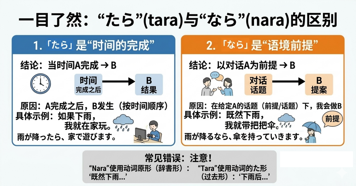 「たら」和「なら」有什么区别？用例句轻松理解日语条件表达的用法