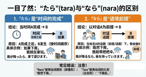 「たら」和「なら」有什么区别？用例句轻松理解日语条件表达的用法