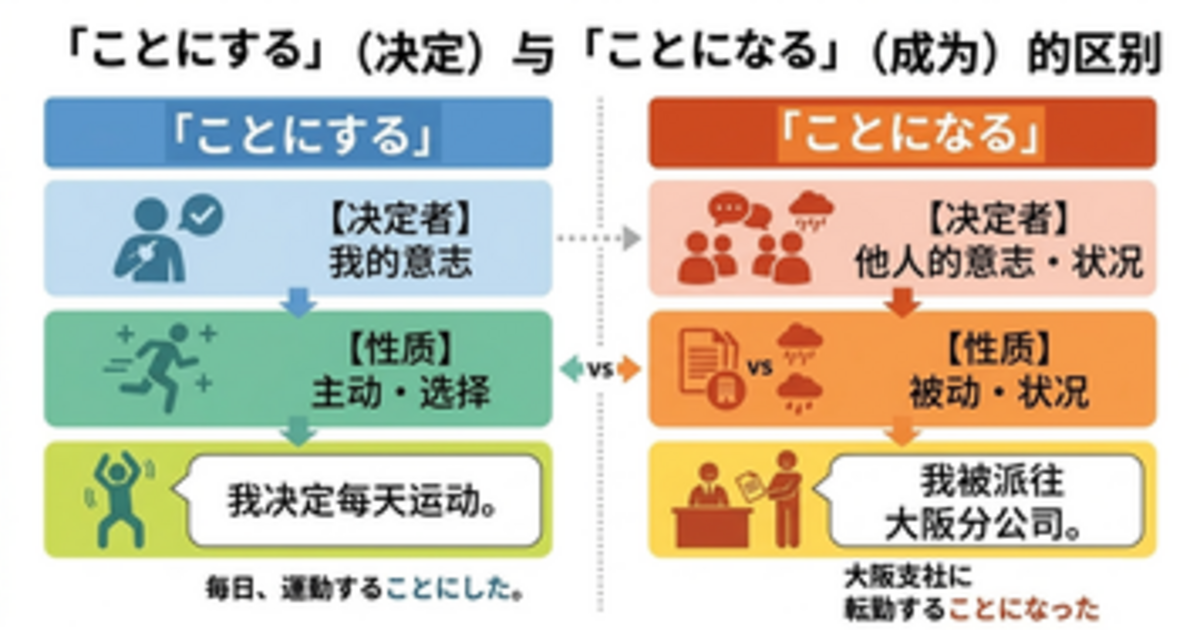 「ことにする」和「ことになる」有什么区别？一篇搞懂“自己决定”与“结果如此”