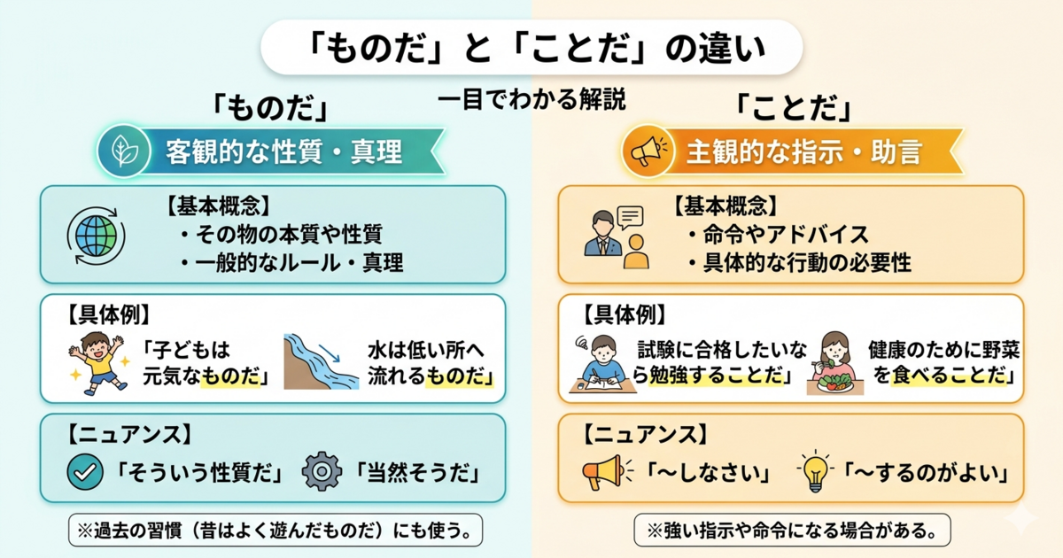 「ものだ」と「ことだ」の違いは？