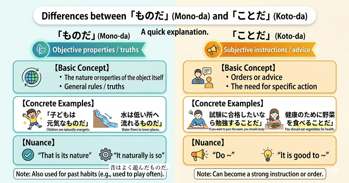 What is the difference between 「ものだ」 and 「ことだ」?
