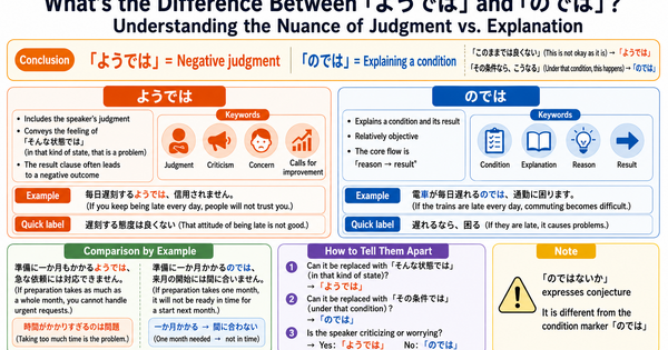 ようでは vs のでは: Conditions and Concerns