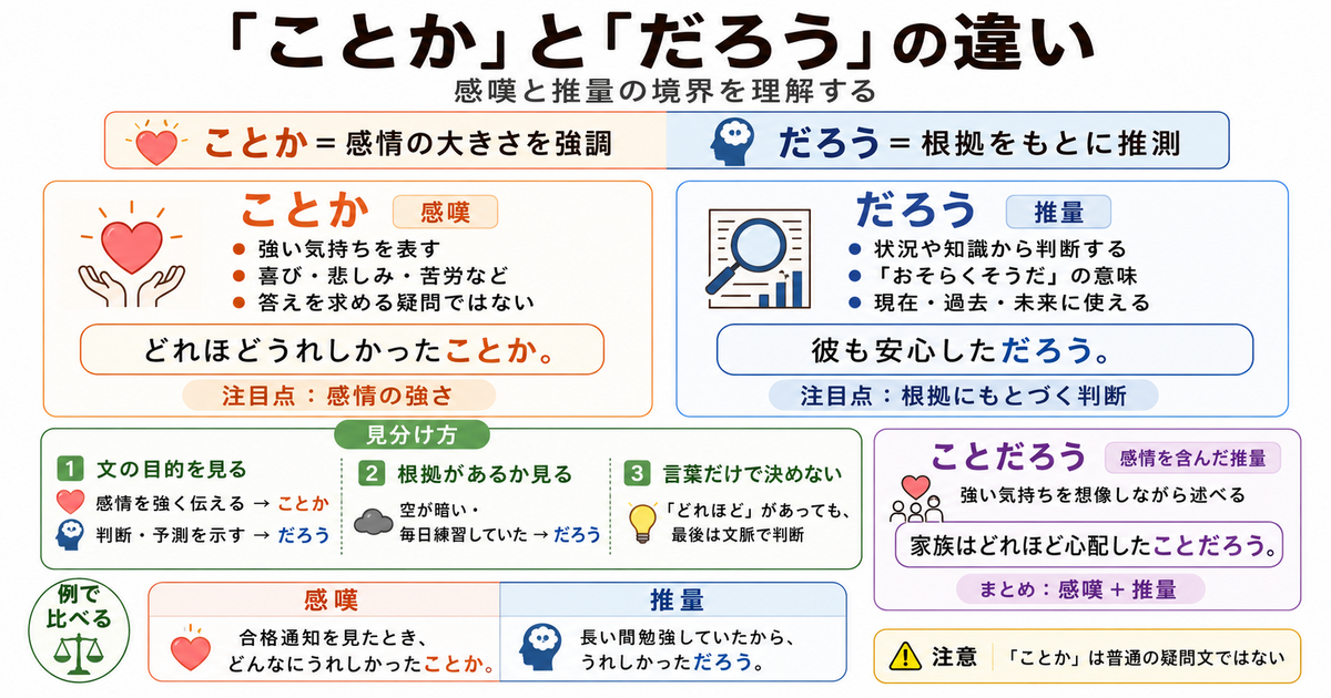 「ことか」と「だろう」の違いは？感嘆と推量の境界を理解する