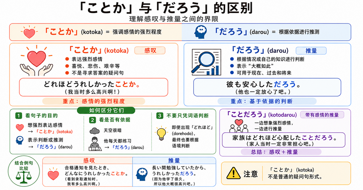 「ことか」和「だろう」有什么区别？掌握感叹与推测的分界线