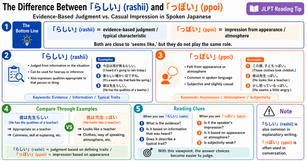 らしい vs っぽい: Evidence or Impression?