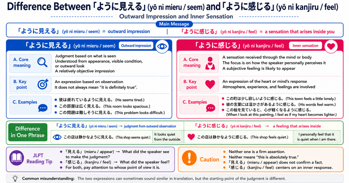 ように見える vs ように感じる: Looks or Feels?