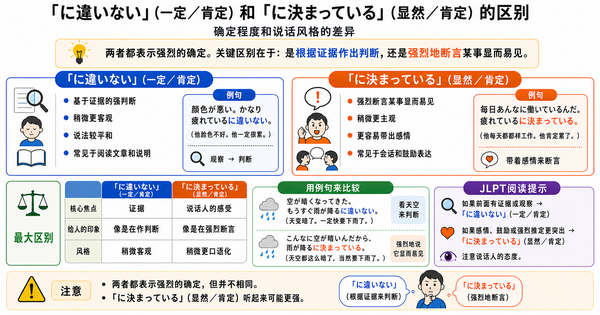 「に違いない」和「に決まっている」有什么区别？掌握确信程度和说话语气的差异
