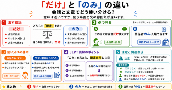 「だけ」と「のみ」の違いは？会話と文章でどう使い分ける？