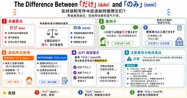 「だけ」和「のみ」有什么区别？会话和文章中如何区分使用？