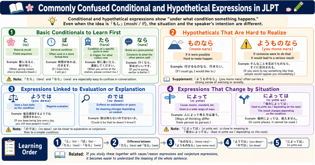 JLPT Conditional and Hypothetical Expressions: Common Grammar Differences