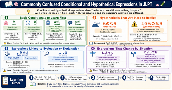 JLPT Conditional and Hypothetical Expressions: Common Grammar Differences