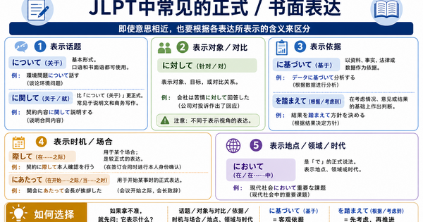 JLPT中常见的书面语与正式表达总结