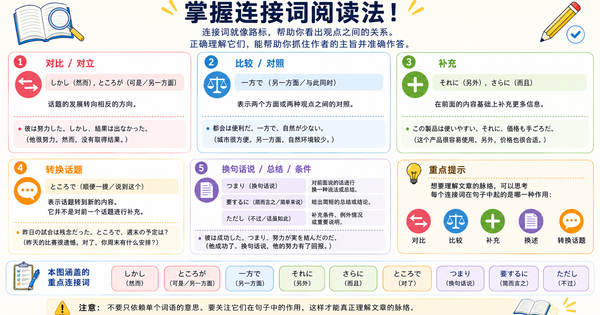提升JLPT阅读理解的连接表达总结