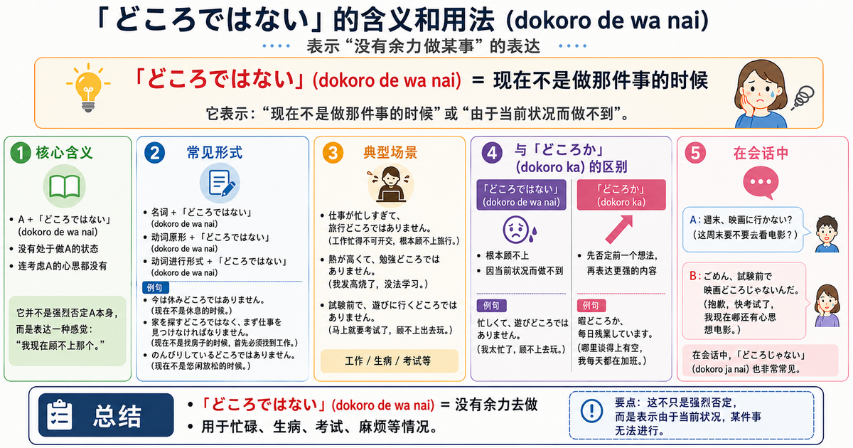 「どころではない」的意思和用法