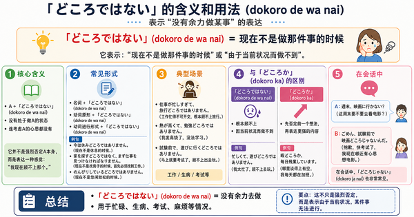 「どころではない」的意思和用法