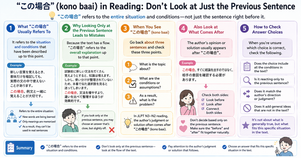 Why 「この場合」 Can Be Tricky in JLPT Reading: Why the Previous Sentence Is Not Always Enough