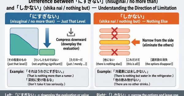 What Is the Difference Between 「にすぎない」 and 「しかない」? How Does the Direction of Limitation Change?