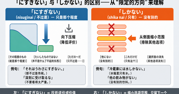 「にすぎない」和「しかない」有什么区别？限定的方向到底哪里不同？
