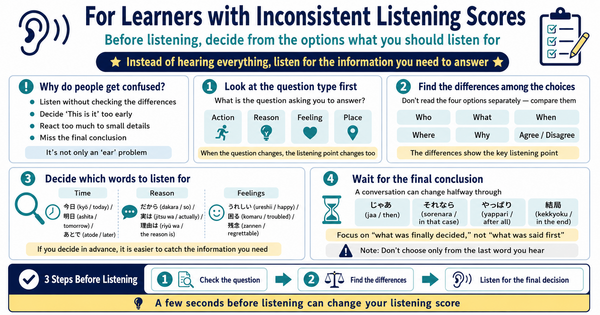 Struggling with Unstable JLPT Listening Scores? What to Decide from the Answer Choices Before You Listen