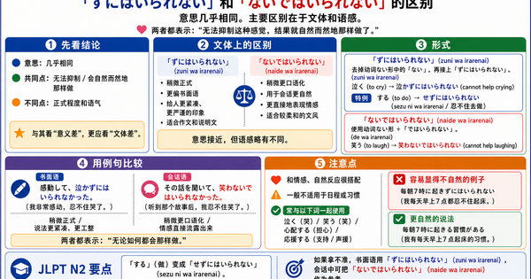 「ずにはいられない」和「ないではいられない」有什么区别？感情表达中的用法整理