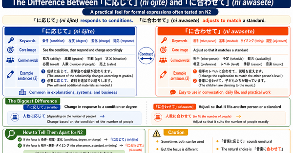 What Is the Difference Between 「に応じて」 and 「に合わせて」? Understanding Formal JLPT N2 Expressions