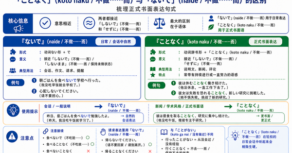 「ことなく」和「ないで」有什么区别？整理硬书面语中的日语表达