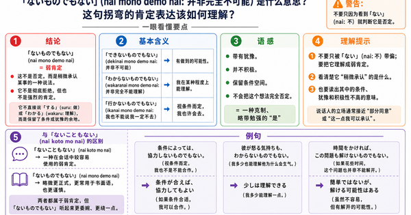 「ないものでもない」是什么意思？读解中如何理解这种拐弯的肯定？