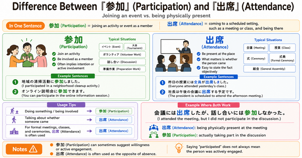 参加 vs. 出席: Joining an Activity or Simply Being Present?