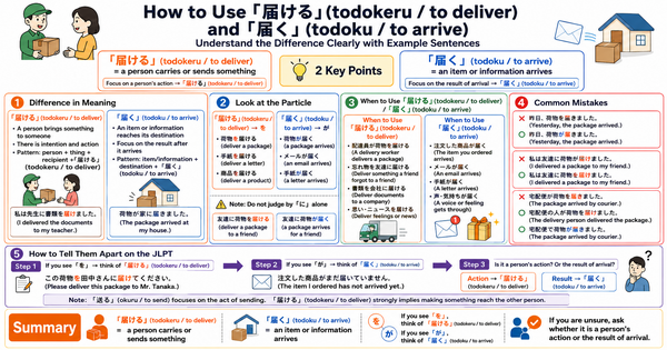 届ける vs. 届く: How to Use These Common JLPT N3 Verbs Correctly