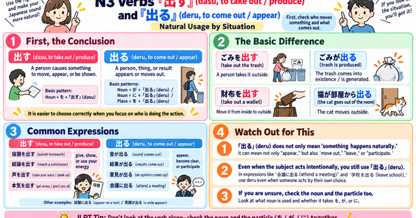 出す (Dasu) vs 出る (Deru): How to Choose the Right Japanese Verb