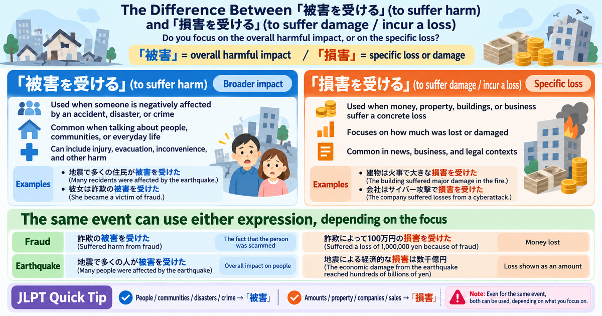 被害を受ける vs. 損害を受ける: What’s the Difference?
