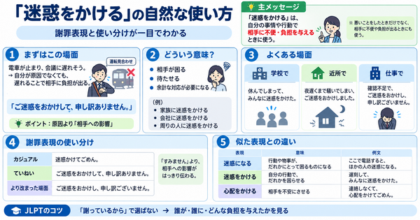「迷惑をかける」の自然な使い方と謝罪表現