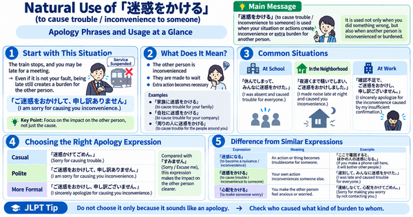 How to Use 「迷惑をかける」 Naturally: Japanese Apology Expressions Explained Through Real Situations