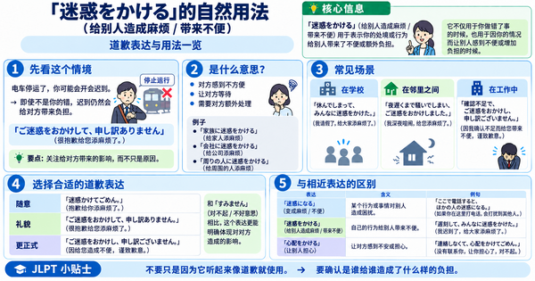 「迷惑をかける」怎么用才自然？从真实场景理解日语中的道歉表达