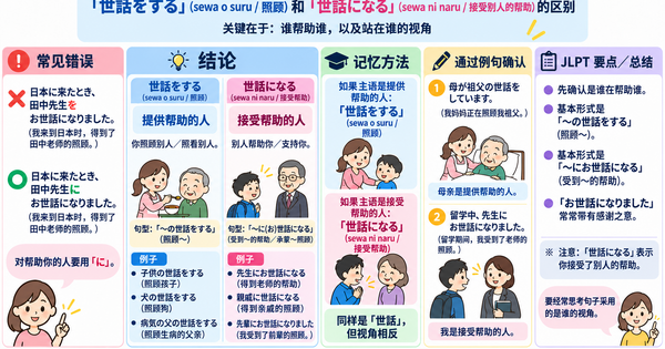 「世話をする」和「世話になる」有什么区别？从常见误用学会正确使用
