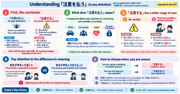 注意を払う vs. 注意する: What’s the Difference in Japanese?